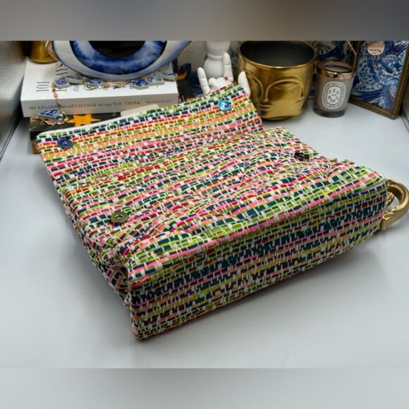 🆕 KURT GEIGER LONDON 🧿 NWOT Large Tweed Kensington, Multicolour Woven - Picture 13 of 15